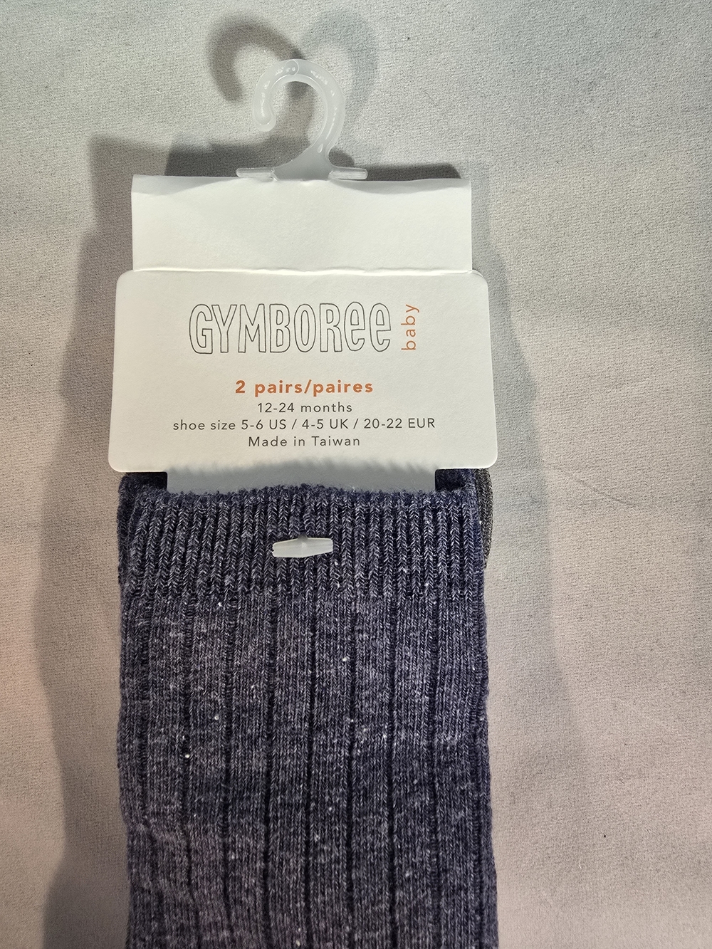 Gymboree Baby Ribbed Socks in Heather Navy - 2 Pairs